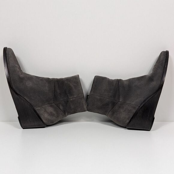 Vince Mavis Wedge Ankle Boots Charcoal Gray Suede Women's 7 - Picture 5 of 9